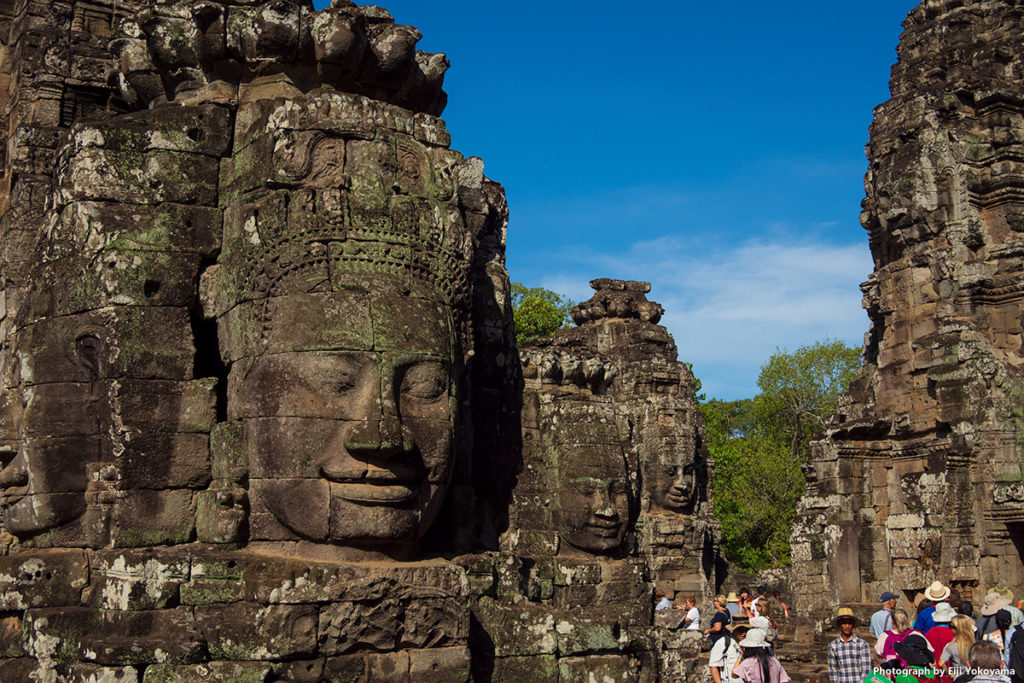 アンコールトム(Angkor Thom)、バイヨン(Bayon)。顔の巨石。