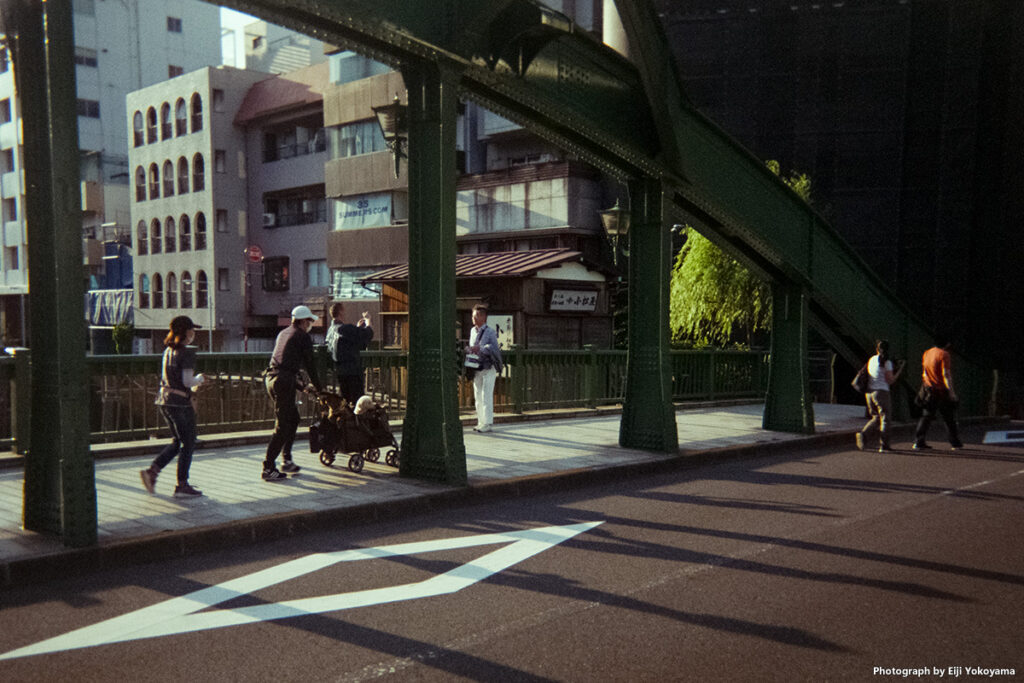 隅田川から神田川に入ってすぐのところに架かる柳橋。この写り、もうほとんど昭和の風景です。