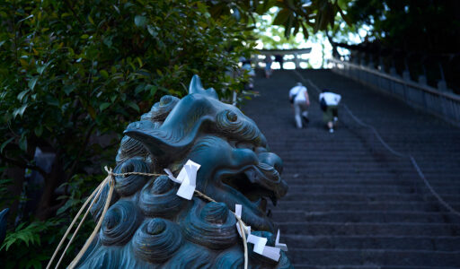 愛宕神社、狛犬と出世の石段。Leica M10-R, Voigtlander COLOR-SKOPAR 35mm F3.5 VM